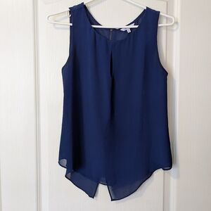 Women's Sleeveless Blouse Size SM, Naked Zebra. Navy Blue, Mesh Back